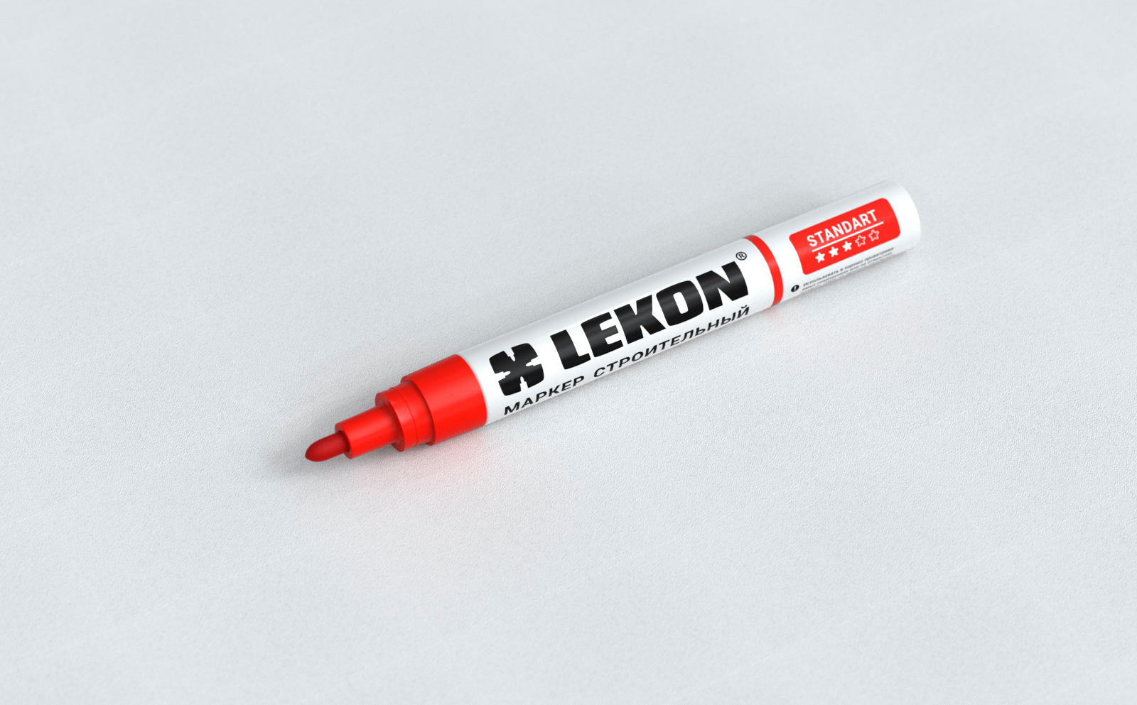 Маркер LEKON Standart c нитроэмалью (12) красный