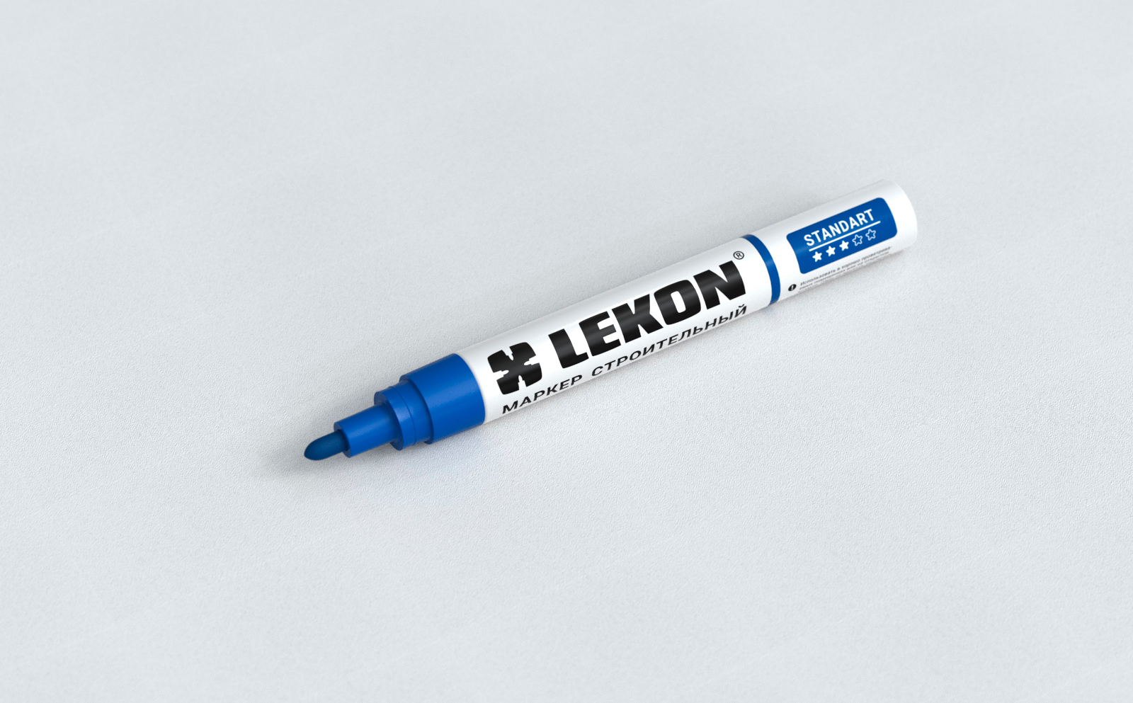 Маркер LEKON Standart c нитроэмалью (12) синий