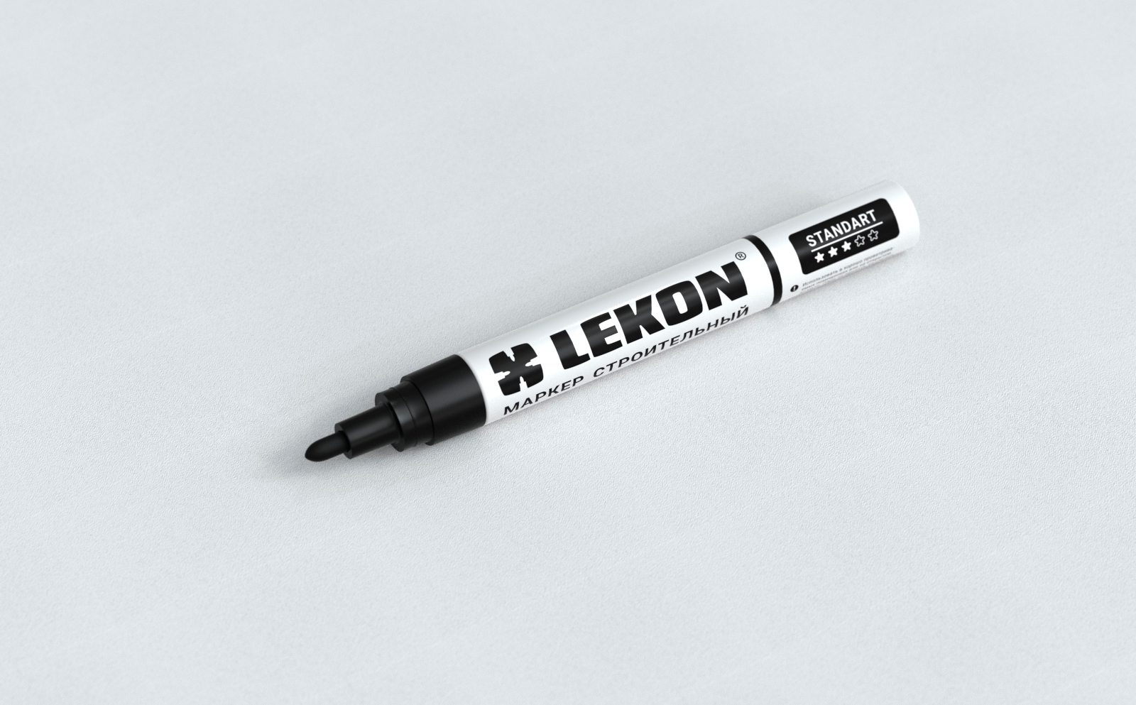 Маркер LEKON Standart c нитроэмалью (12) черный