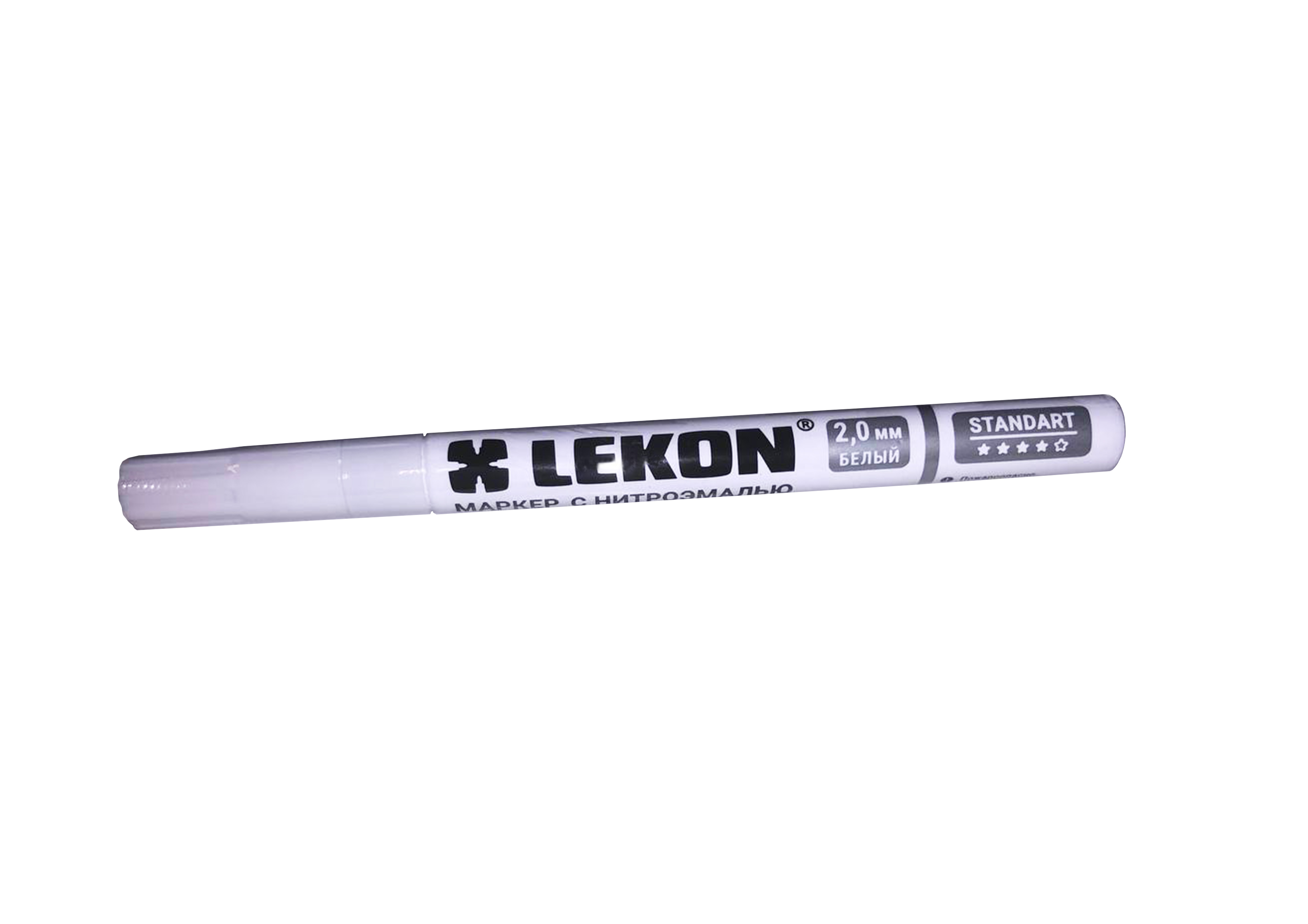 Маркер LEKON Standart c нитроэмалью 2мм (12) белый