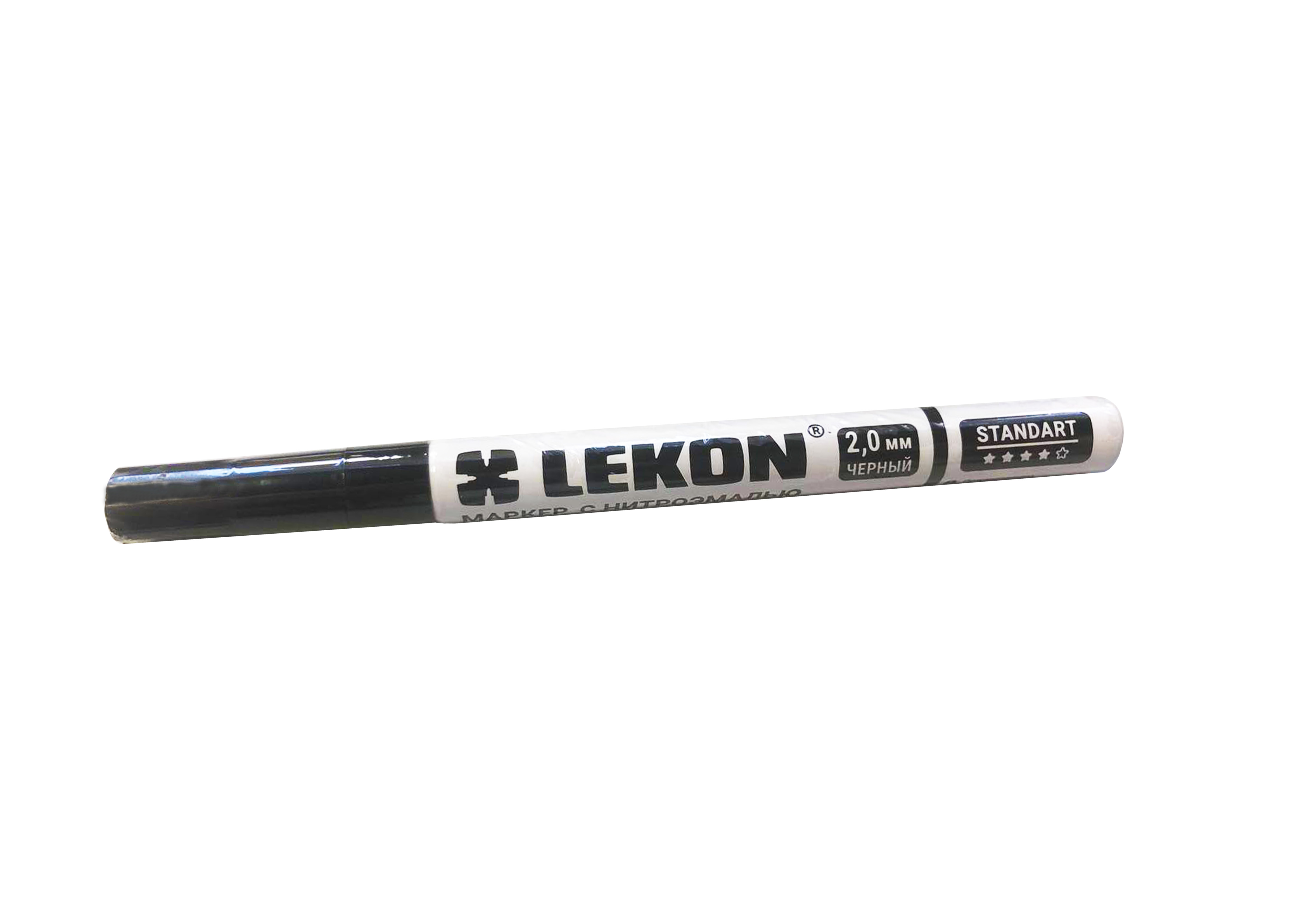 Маркер LEKON Standart c нитроэмалью 2мм (12) черный
