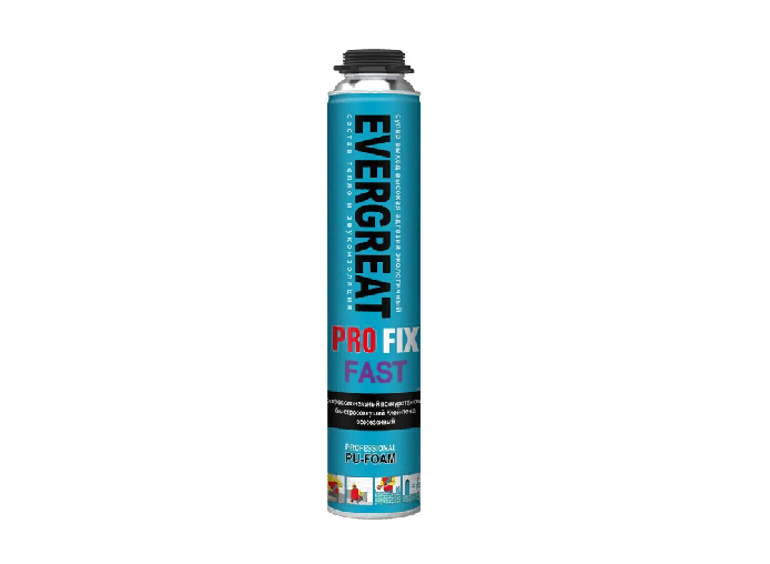 Клей-пена быстросохнущий проф.750мл полиуретановая EVERGREAT PRO FIX FAST