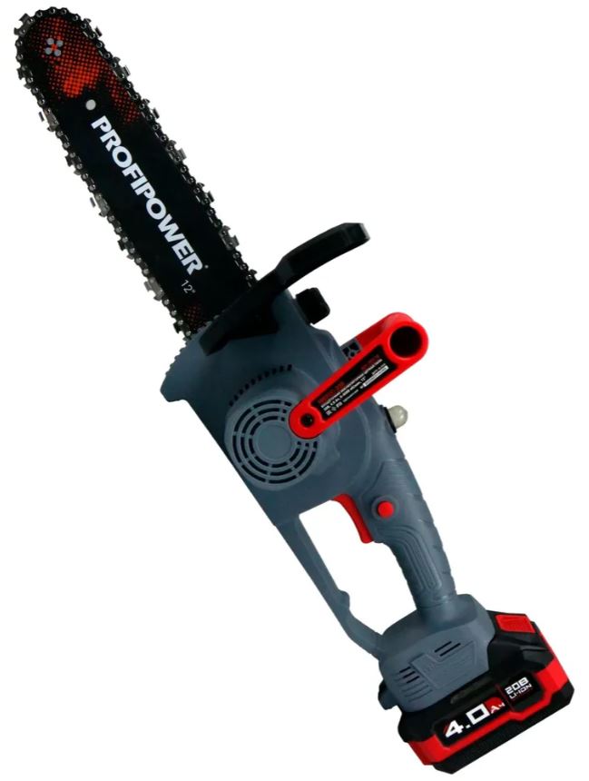 Пила цепная PROFIPOWER MKDUC-20В (20В,Li-ion-1шт, 4.0Ач, шина 12", 0-4000об/мин, цепь 3/8, 45 звенье